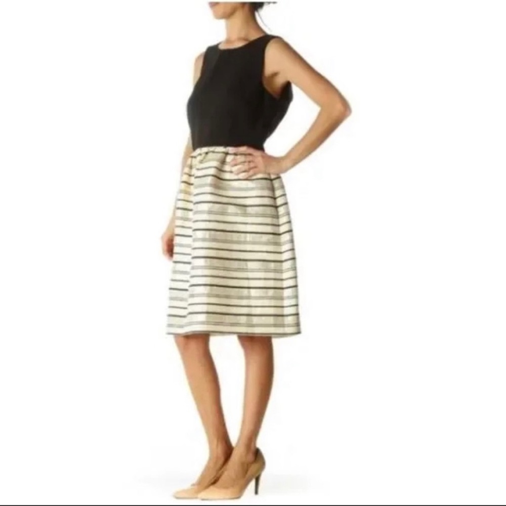 J. Crew Pocket Dress Black Gold Cream New Years Sparkle NWOT 4 Party Cocktail